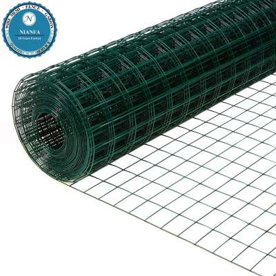 PVC coated welded wire fence/ green plastic coated cheap metal wire mesh farm fencing/ animal poultry farm fence mesh