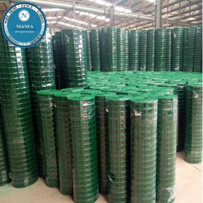 welded wire mesh roll simple easy install plastic garden fencing/ green PVC coated steel wire mesh fence