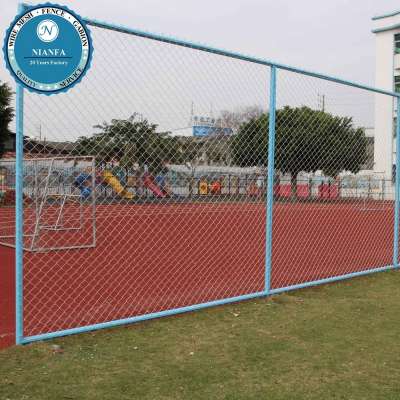 woven soccer field pvc coated playground security fencing wire mesh plastic privacy chain link fence