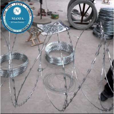 Anti Climb Spikes razor barbed wire weight per meter(Guangzhou Factory)