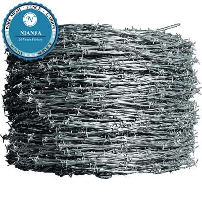 14gauge,16gauge Galvanized barbed wire fence for sale 200m/250m/400m/500m(Guangzhou Factory)