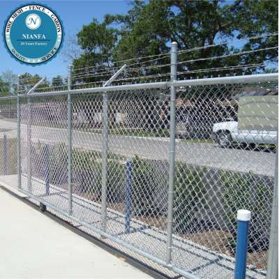 PVC coated wire mesh chain fence/ hot dipped galvanized diamond field fence/ temporary movable feet factory boundry fence